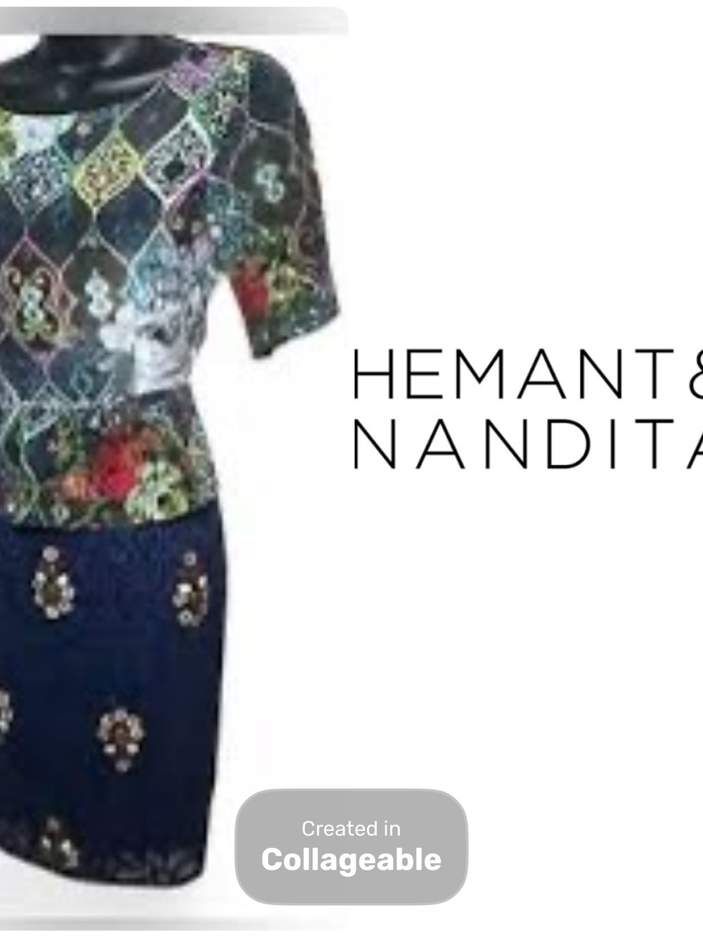 ‼️WOW‼️💙Hemant & Nandita Multicolor Floral Print Women’s Dress